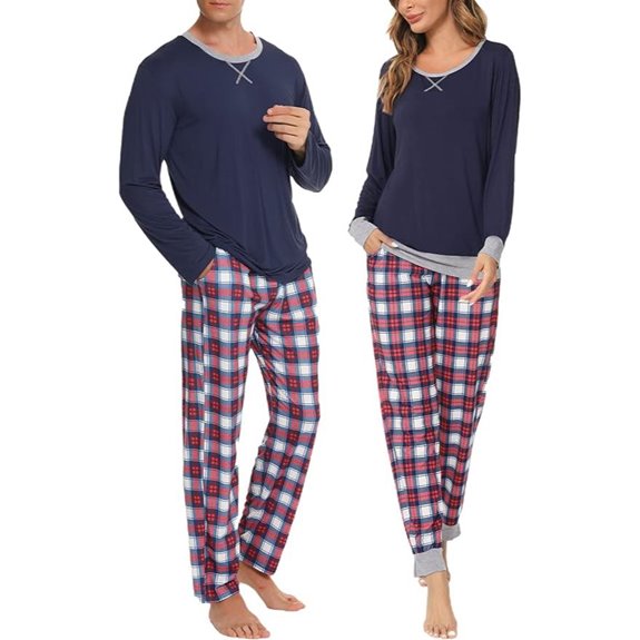 SWOMOG Couples Pajama Set with Pockets