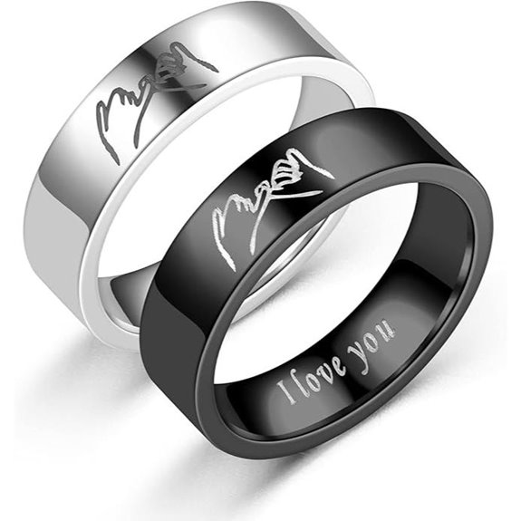 HUASAI Matching Couple Promise Rings Set Valentine Gift