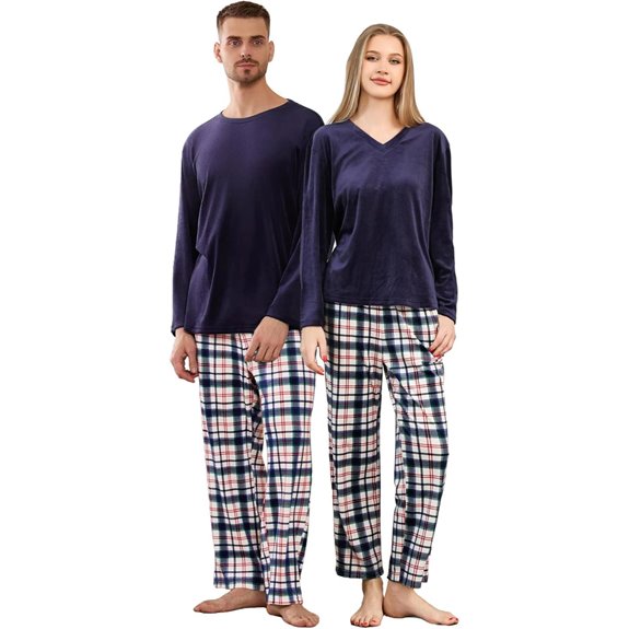 Couples Plaid Pajama Set for Men and Women