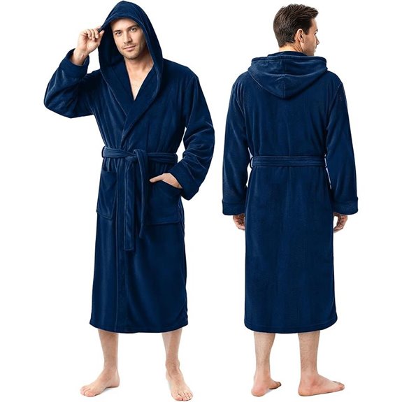 NY Threads Men's Plush Hooded Bathrobe