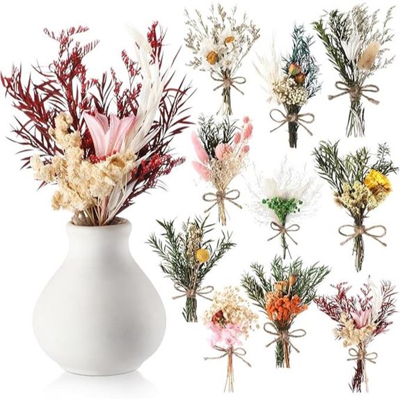 Nuanchu 10 Pcs Mini Dried Flower Bouquets for Crafts