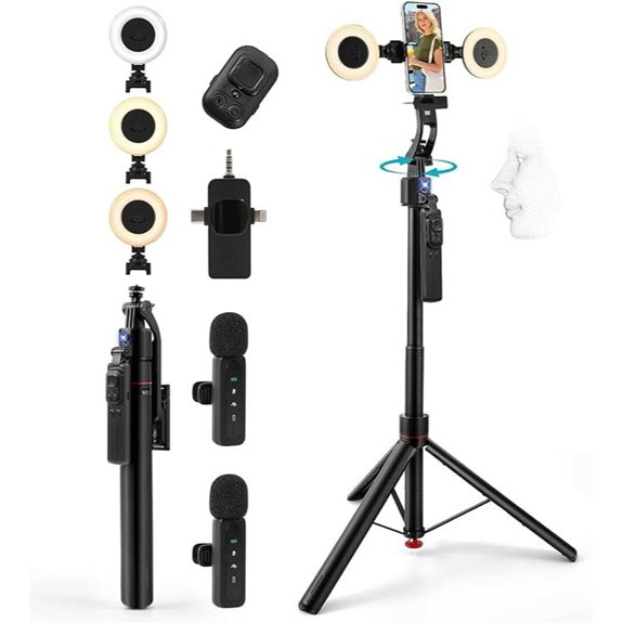 Vlogging Kit for iPhone/Android with Tripod and Microphones