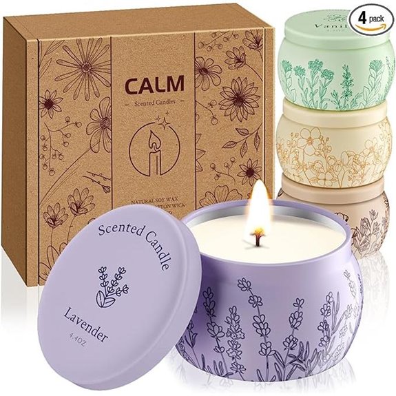 Scented Candle Set for Mom 4-Pack 120H Burn
