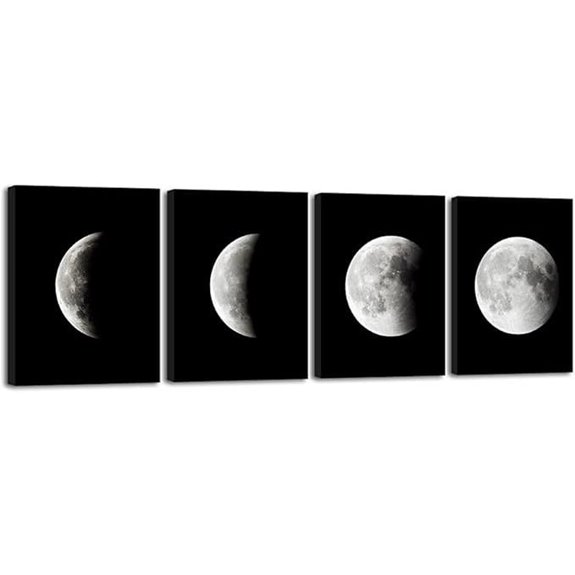 Wieco Art Moon Eclipse Canvas Wall Art