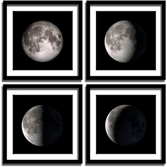 ENGLANT Moon Phases Canvas Wall Art (4 Pieces)