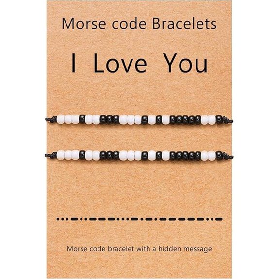 Desimtion Matching Morse Code Couple Bracelets for Gifts