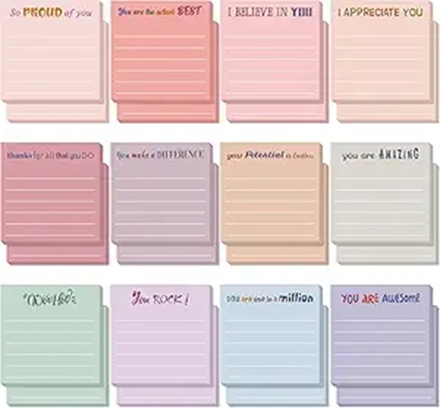 Yinder 24 Pcs Inspirational Sticky Notes Set