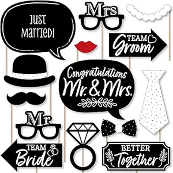 Big Dot of Happiness Mr. and Mrs. Photo Booth Props