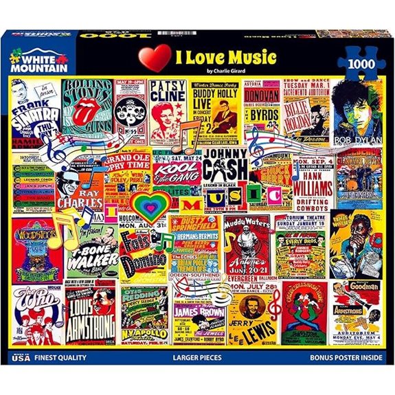 White Mountain Puzzles I Love Music - 1000 Piece Jigsaw Puzzle