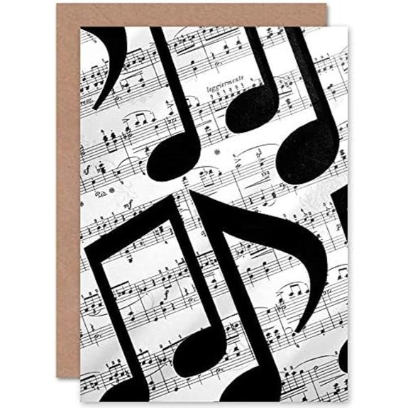 Fine Art Prints Musical Notes Sheet Music Greetings Card