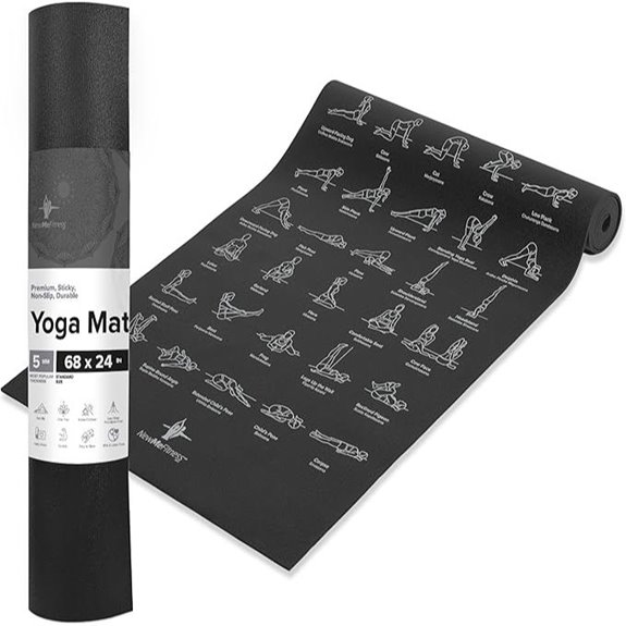 NewMe Yoga Mat with Poses Non Slip 68 Inches