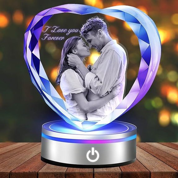 3D Crystal Photo Gift for Women Mom Dad Couple