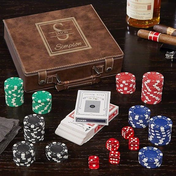 HomeWetBar Brown Custom Poker Set (Personalized Product)