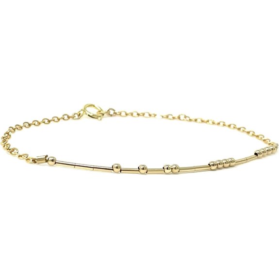 Custom Morse Code Bracelet in Gold & Silver