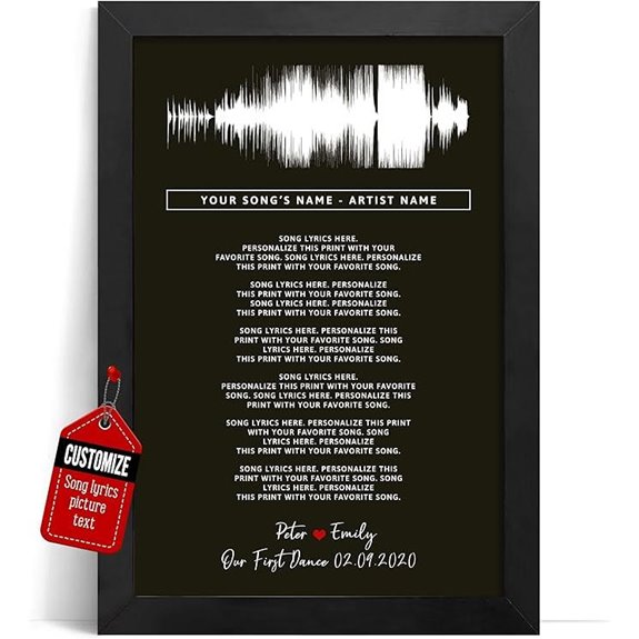 VICILO Personalized Soundwave Song Lyrics Wall Art