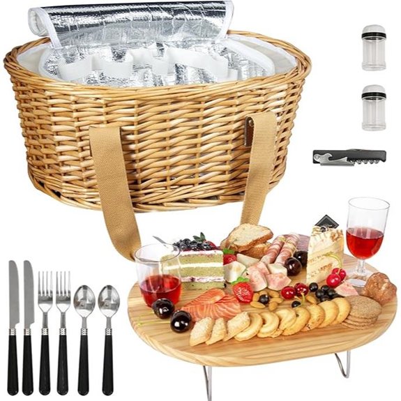 Hap Tim Wicker Picnic Basket Set for 2