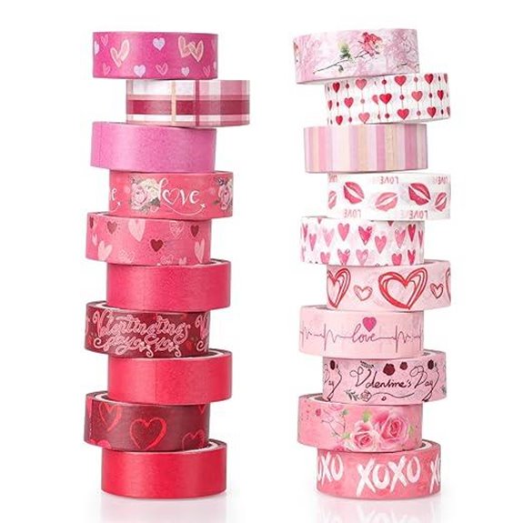 Pink Decorative Washi Tape Set for Crafts