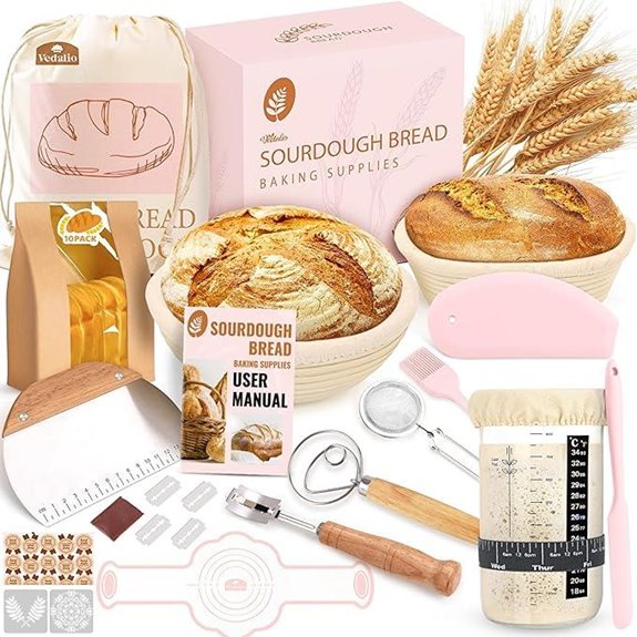 Pink Sourdough Bread Baking Kit with Starter & Tools