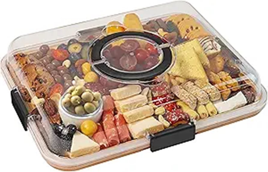 Travel Charcuterie Board with Lid and Compartments