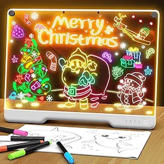 Portable LED Note Board with Light Effects and Markers