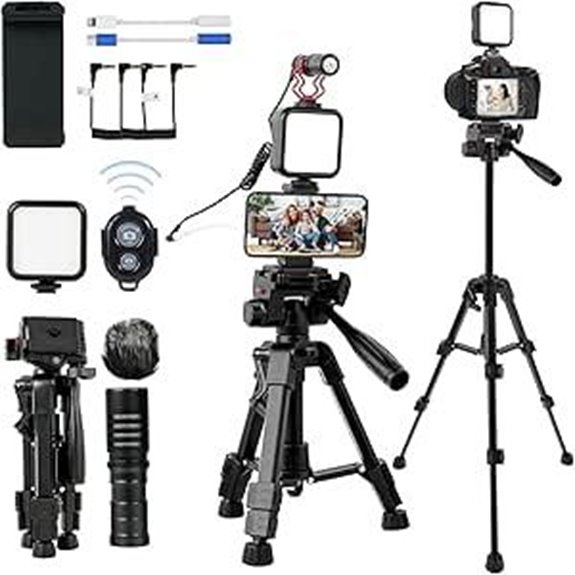 Vlogging Kit for Phone & Camera with LED Light