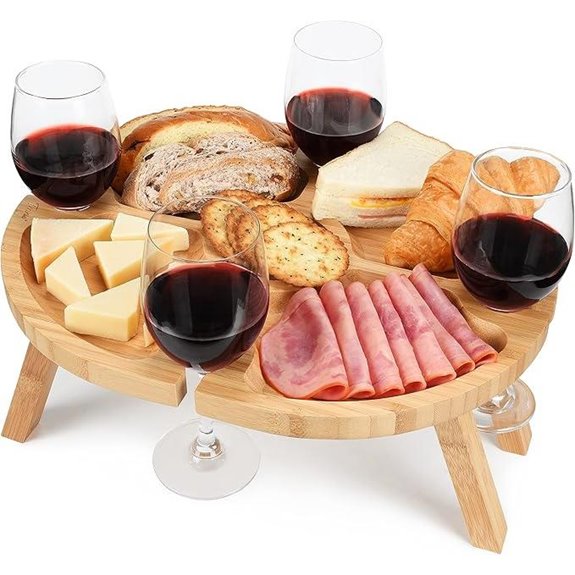 Tirrinia Portable Wine Picnic Table for Camping & Weddings