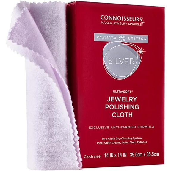 Connoisseurs Premium Silver Jewelry Polishing Cloth