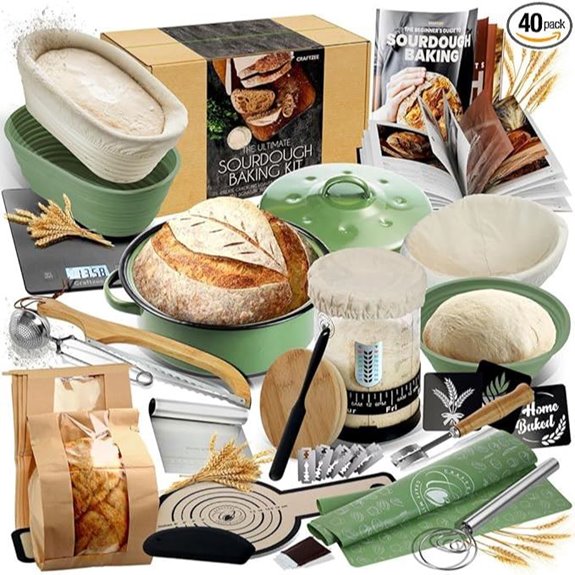 Premium Sourdough Starter Kit with Baskets and Supplies