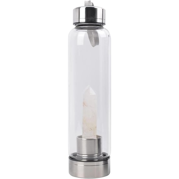 Clear Quartz Water Bottle with Stainless Steel 550ml