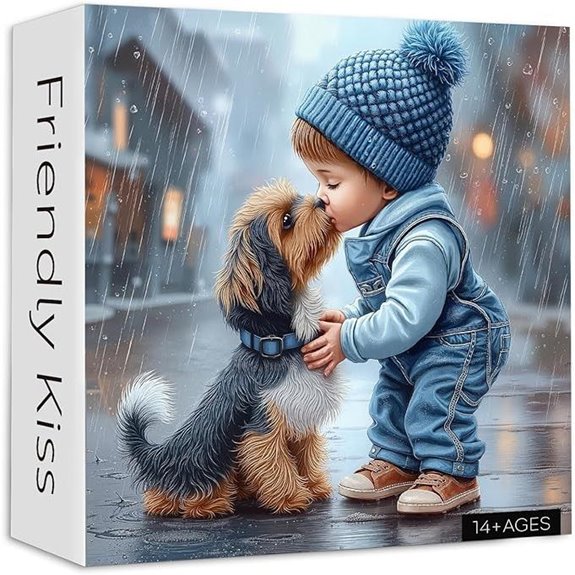 Cute Dog Puzzle for Adults 1000 Pieces Rainy Puppy Theme