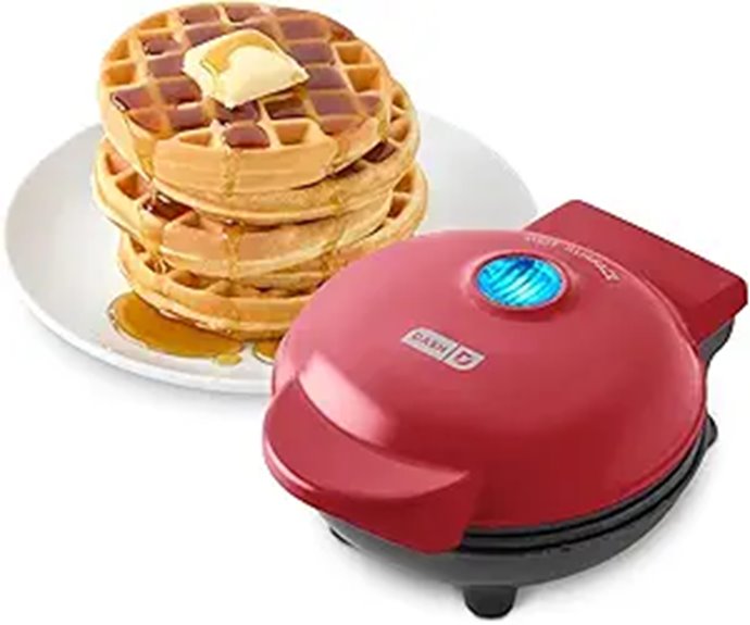 DASH Mini Waffle Maker Nonstick Compact Red