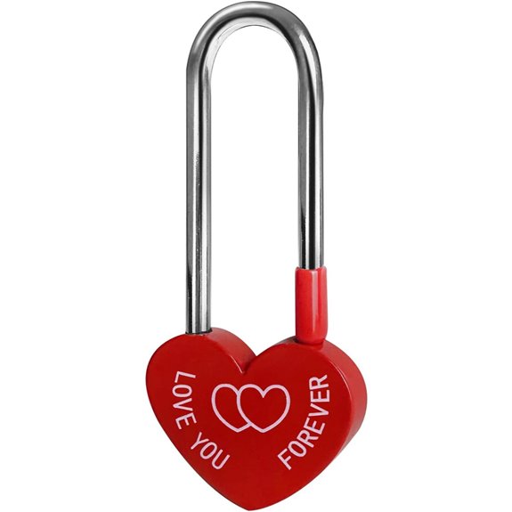 Love Lock Red 3.5 Heart Padlock for Love Bridge