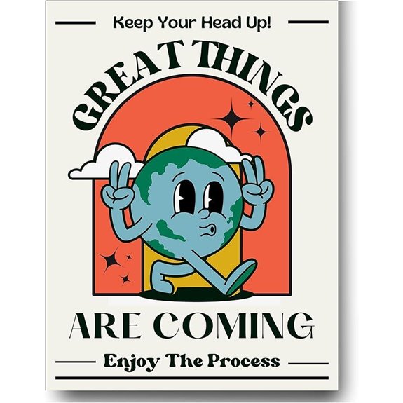 Retro Motivational Wall Art Poster for Teen Girls