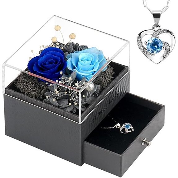 SHOKUTO Preserved Rose Gift Set with Necklace
