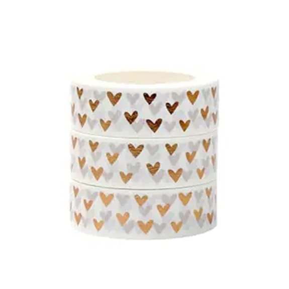NatSumeBasics Rose Gold Heart Washi Tape Set (3pcs)