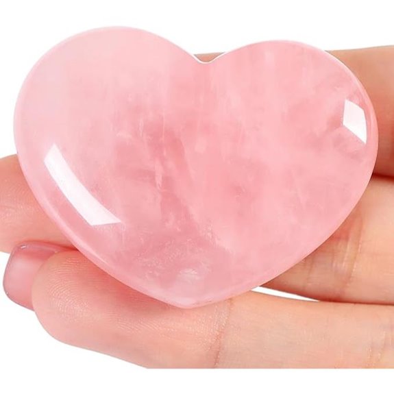 Maibaota Rose Quartz Heart Crystal for Healing and Meditation