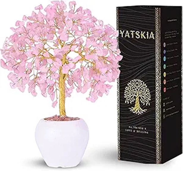 YATSKIA Rose Quartz Tree Healing Crystals Gift for Mom