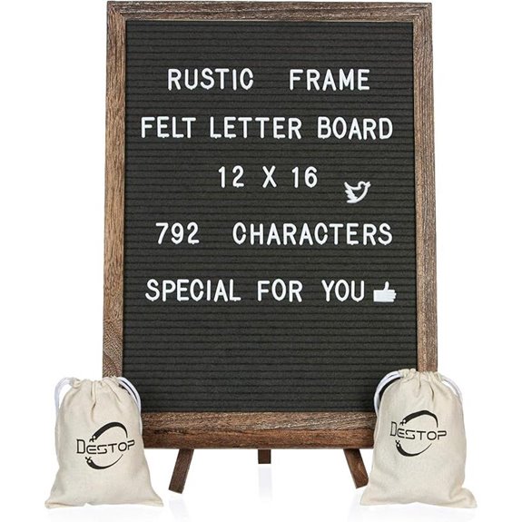 Felt Letter Board with Rustic Frame and Accessories