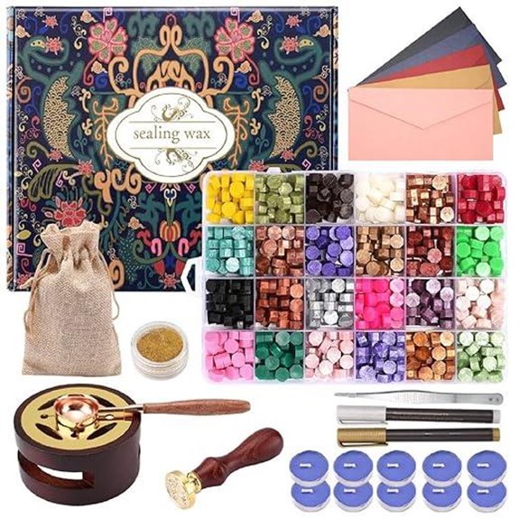 Wax Seal Stamp Kit with Beads and Warmer