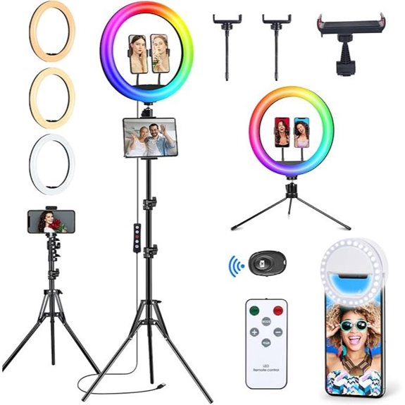 13 Selfie Ring Light Kit with Stand Phone Holders