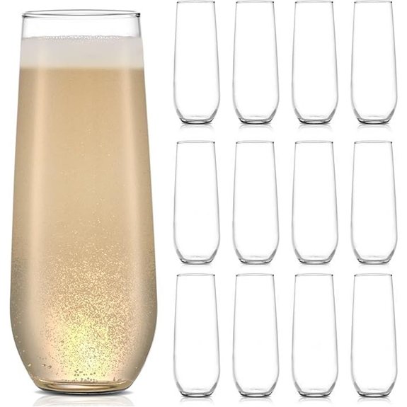 Libbey Stemless Champagne Flutes Set of 12