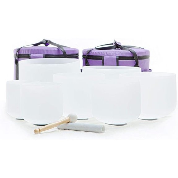 Leize Crystal Singing Bowl Set with Case 7 Pieces