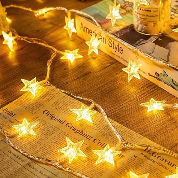Minetom 17ft 50 LED Star String Lights with Timer