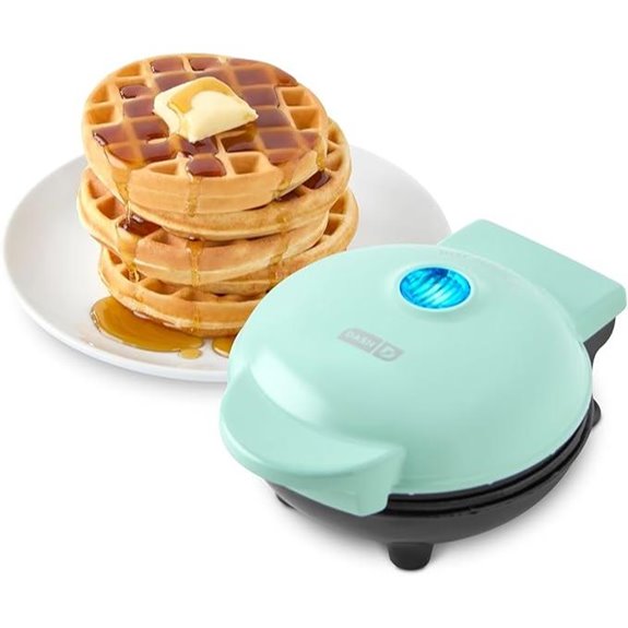 DASH Mini Waffle Maker Nonstick 4-inch Aqua