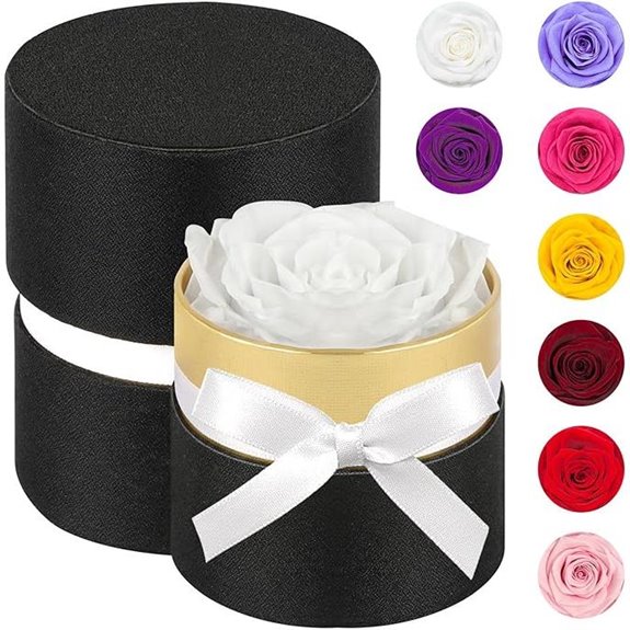 Mini White Preserved Rose Box for Gifts