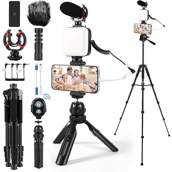 Vlogging Kit for iPhone & Android with Microphone