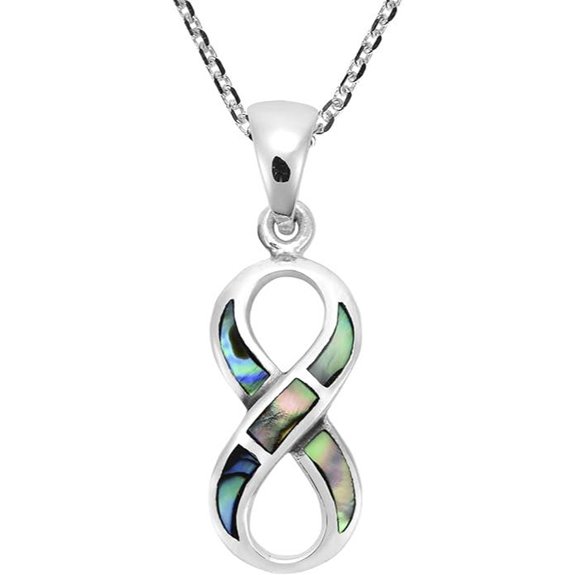 AeraVida Sterling Silver Infinity Shell Pendant Necklace