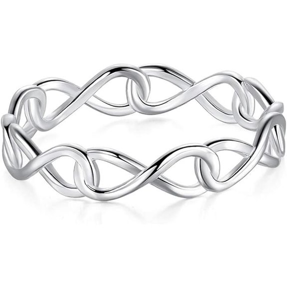 BORUO Sterling Silver Infinity Wedding Band Ring