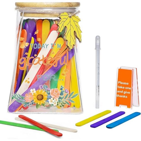Gratitude Jar with Thankful Notes and Affirmations