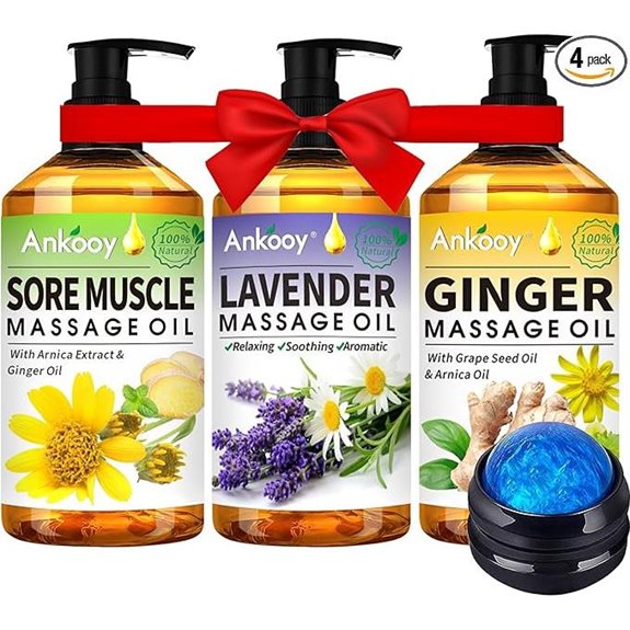 3-Pack Massage Oils with Lavender Ginger Arnica
